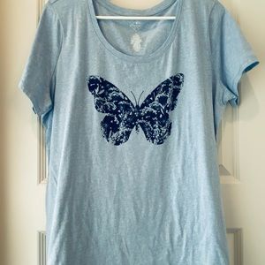 St. John’s Bay Blue Butterfly T-shirt XL